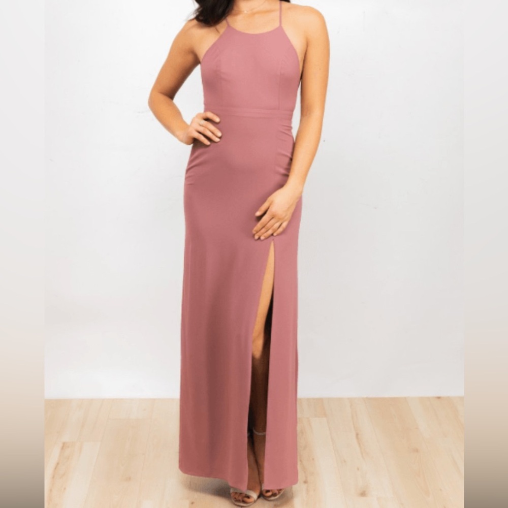 Park & Fifth petal pink long Dress with Slit